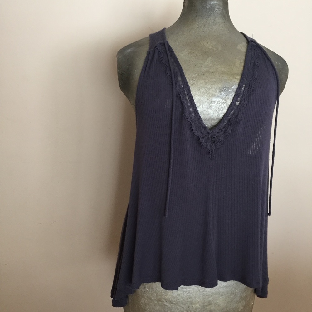 LUSH Blouse Tie Front High-Low loose Sz S